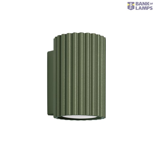 GREEN WALL LAMP WITH ELEGANT GROOVES ON THE LAMPSHADE FROM THE KARBON OLIVE GREEN SERIES image 2