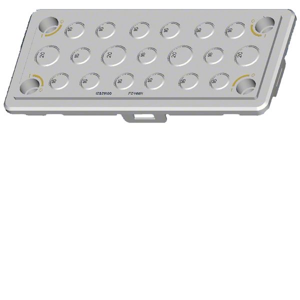 Cable entry, universe, IP44/54, with 15 x M16 and 4 x M20 pre-embossing image 1