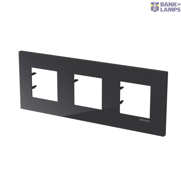 Frame 3-gang / 2+2+2-modules - Niessen logo - S - Tacteo Black image 2