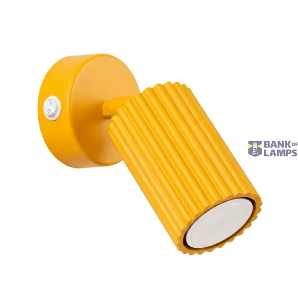 Wall lamp KARBON yellow with a switch image 1