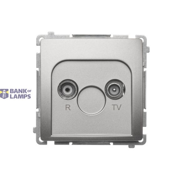 RTV pass-through aerial socket, atten.: 10dB, satin, metallized image 1