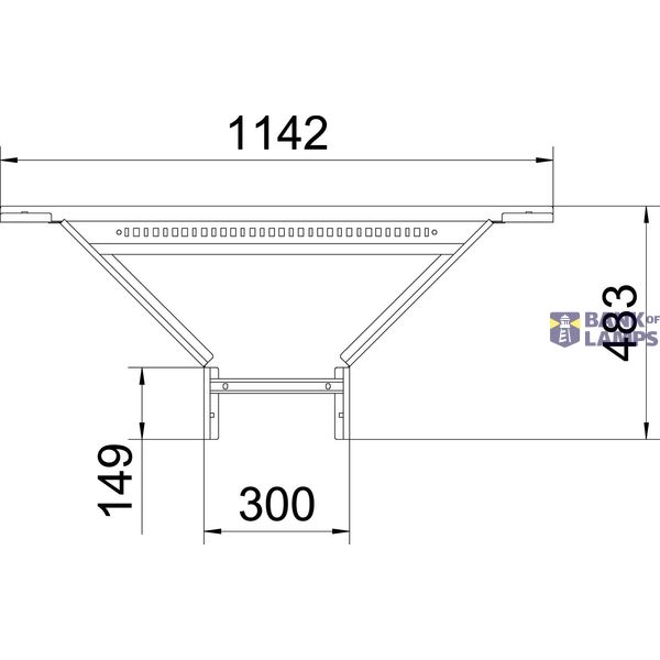 Add-on tee for cable ladder 110x300 Steel Hot-dip galvanised zinc image 2