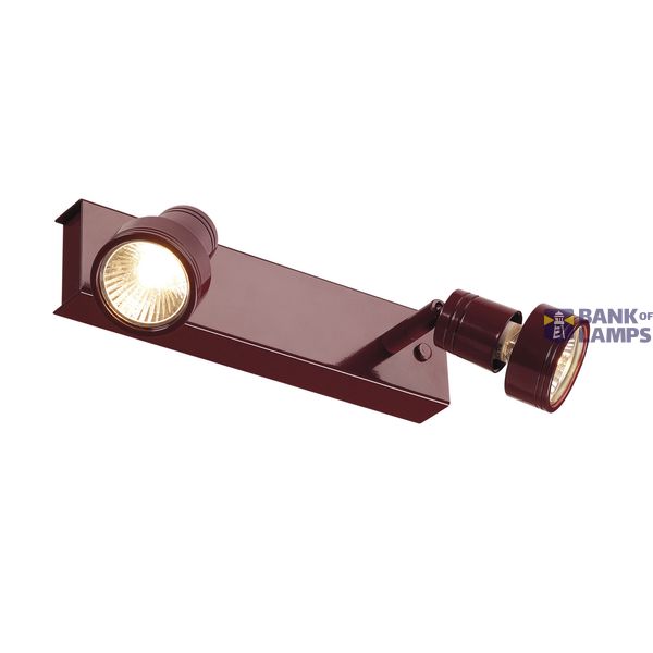 PURI 2 ceiling luminaire, 2xGU10, with Decoring, ruby image 3