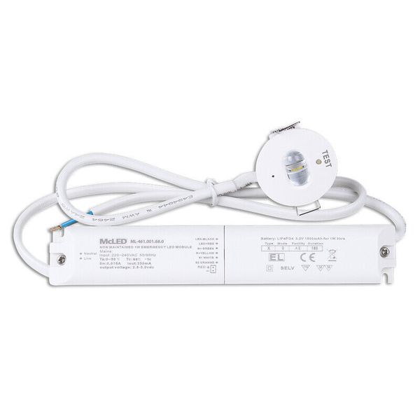 Recessed emergency luminaire Insert C, 1W, 1.5Ah, 3h reserve time, corridor, 6000K image 1