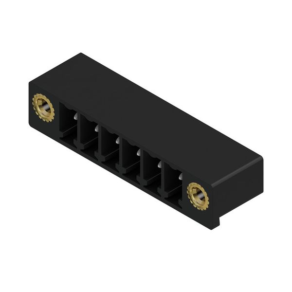 PCB plug-in connector, male header, Flange, THT/THR solder connection, 3.81 mm, Number of poles: 6, 270°, Solder pin length (l): 1.5 mm, tinned, black, Box image 4