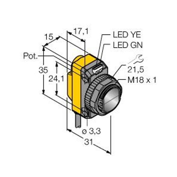 Photoelectric Sensor Retroreflective Laser Sensor with Polarizing Filter   QS18VP6LLP image 2