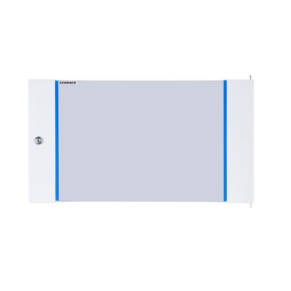 Glas door for wallmounting encl. S-RACK  7U, W=600, RAL7035 image 1