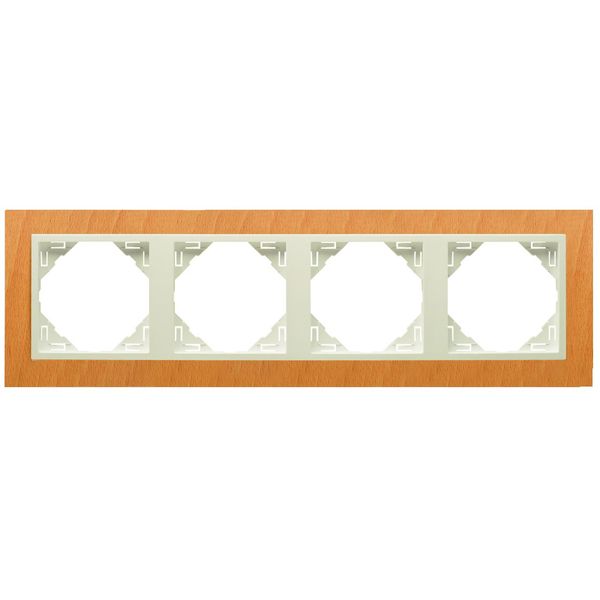 FOUR-GANG FRAME BEECH/PEARL image 1