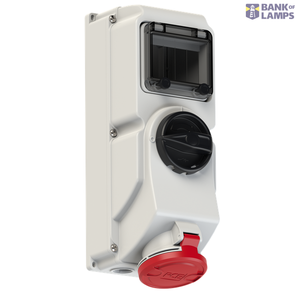 Fixed socket with switch, 32A 5P 6h IP44/54 image 1