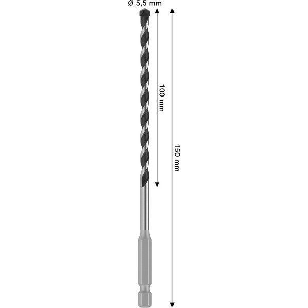 PRO HEX-5 Drill Bit 5.5x100x150mm image 2