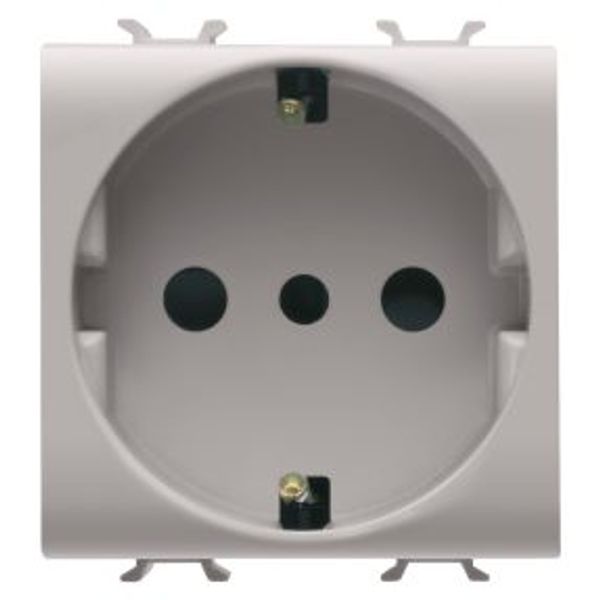 ITALIAN/GERMAN STANDARD SOCKET-OUTLET 250V ac - 2P+E 16A - P30 - 2 MODULES - NATURAL SATIN BEIGE - CHORUSMART image 1
