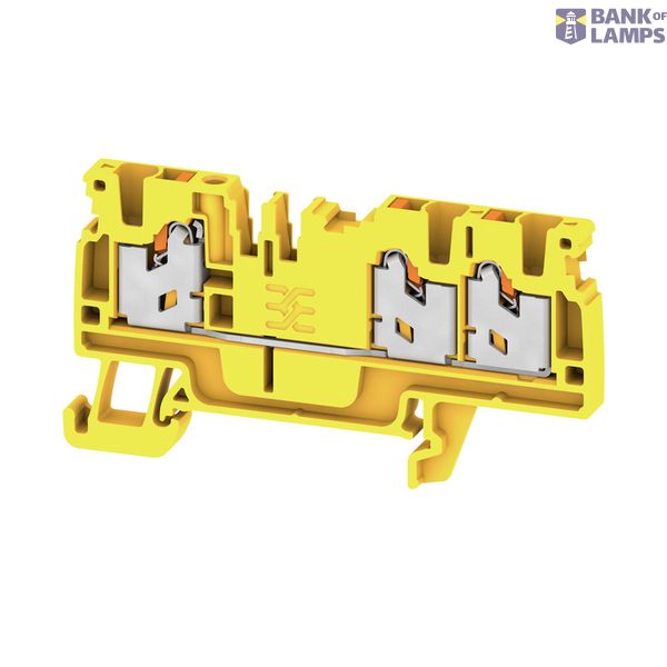 Feed-through terminal block, SNAP IN, yellow, 2.5 mm², 24 A, 800 V, Nu image 1