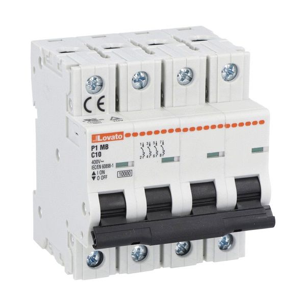 Miniature circuit breaker, 4P - 10kA. 4 modules, characteristic C, 40A image 1
