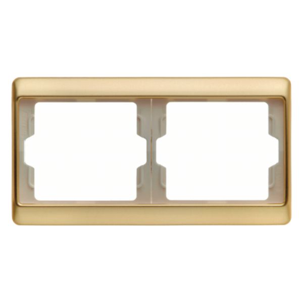 Frame 2gang horizontal Arsys gold, metal image 1