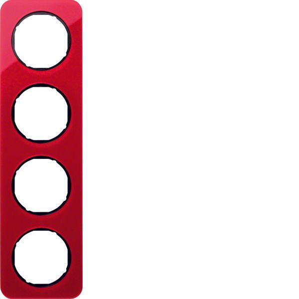Frame 4gang, R.1, red trans./black glossy, acrylic image 1