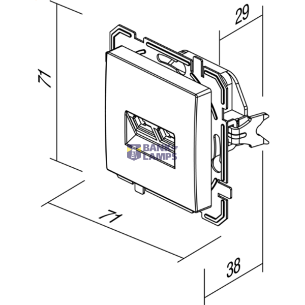 SOCKET TEL KS DOUBLE 2x RJ11 6/4 PW XO 4417056 image 3