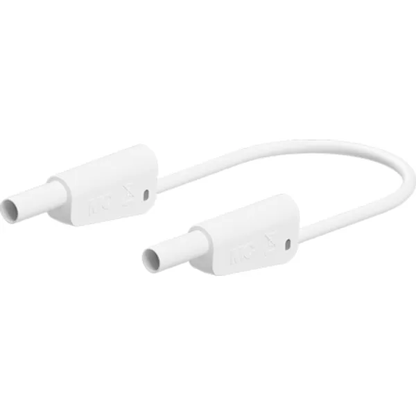 Measuring lead with (4 mm lamella plug, straight) to (4 mm lamella plug, straight), 1.5 m, white, silicone, 1.0 mm², CAT II, CAT III, 66.2012-15029 image 1