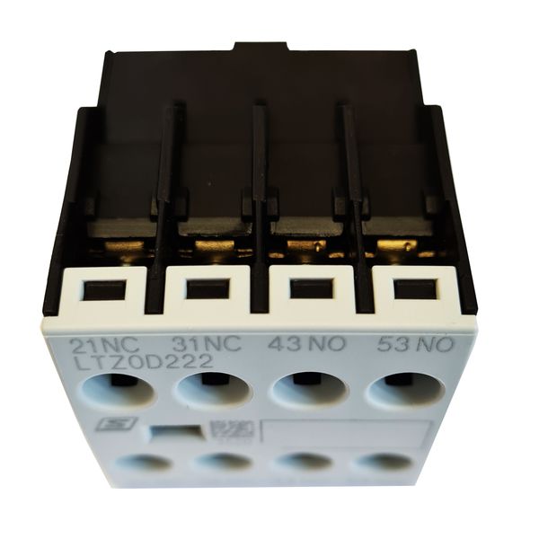 Auxiliary contact for contacter size 0-1, 2 NO 2 NC image 1