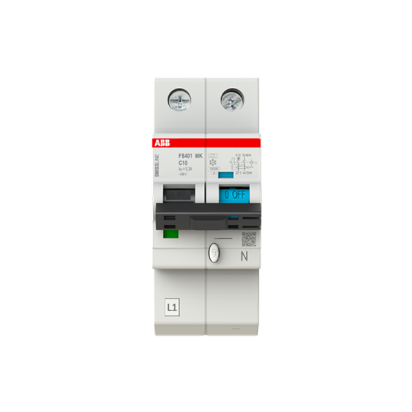 Earth leakage protection with overcurrent protection B Kar, 10A, 300mA, 10kA 1P+Prov. image 1