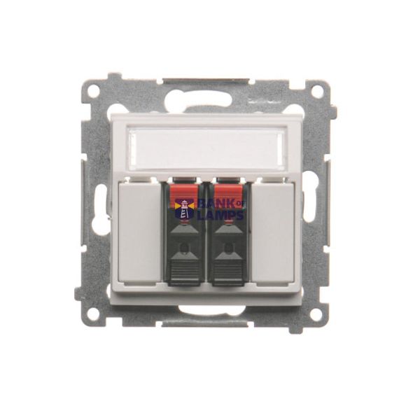 Double loudspeaker socket, white image 1
