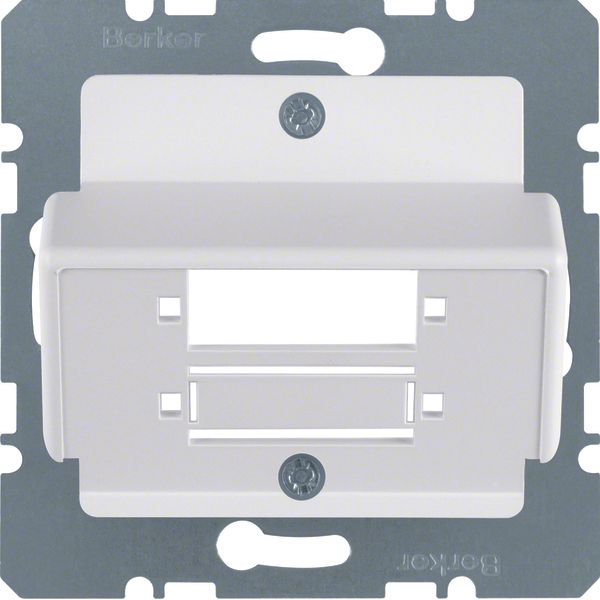 Central plate f. fibre-optic coupl.s Duplex SC, com-tech, p.white matt image 1