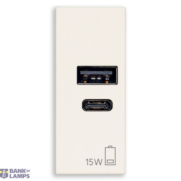 A+C-USB power unit 15W 5V 1M white image 1