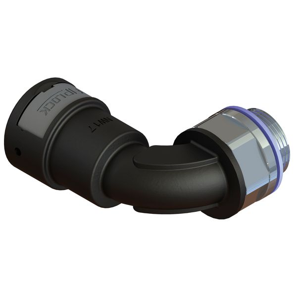 AWPA-12M16SB-10 zwart  Wartel 90° hoek metal M-dr. draaib lang image 1