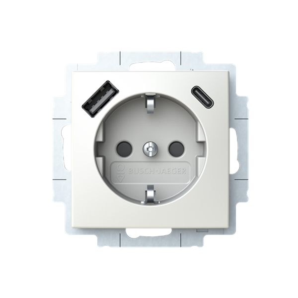SCHUKO® double socket full cover Busch-balance® SI image 2