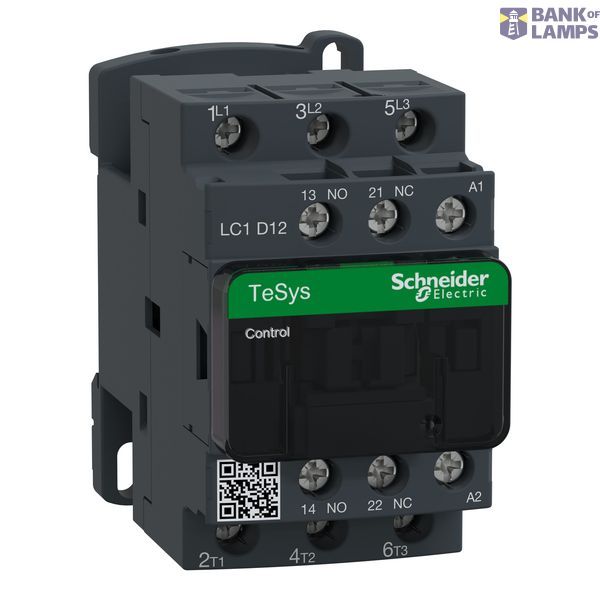 CONTACTOR D 12A 3P 1NO+1NC 200VAC 50/60H image 1