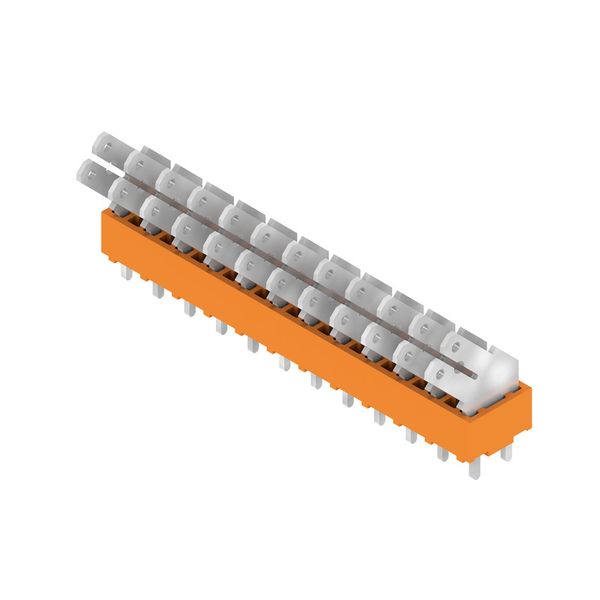 Printed circuit board terminals, 5.00 mm, Number of poles: 12, 135°, Solder pin length (l): 3.5 mm, tinned, orange, Flat-blade connection, Box image 2