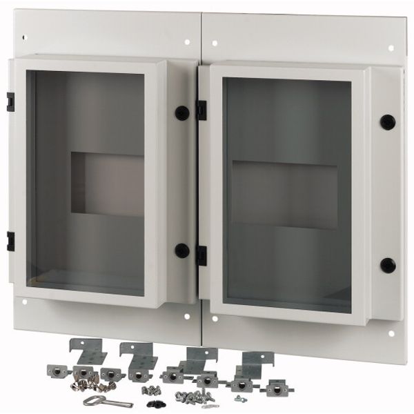 XM2N44F08C-55-XMV Front plate, 2xNZM4, 4p, fixed with mechanical interlock, W=800mm, IP55, grey image 1