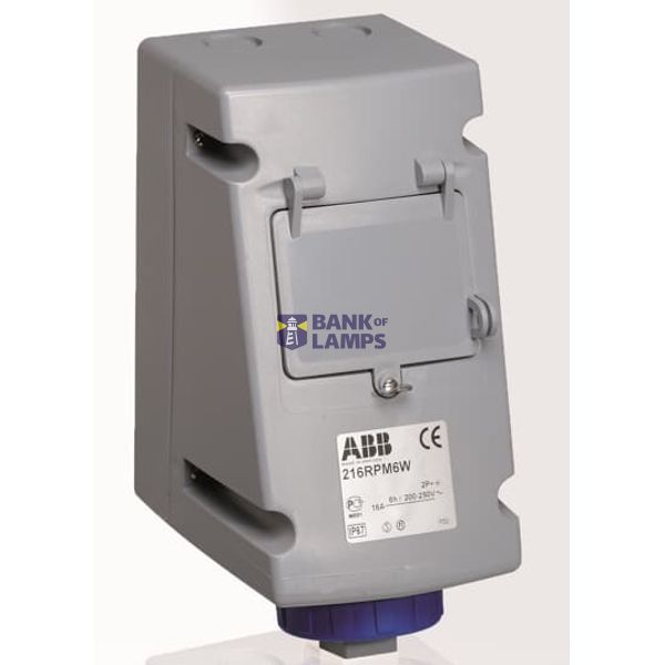 Socket-outlet with MCB, 6h, 32A, IP44, 3P+E image 1