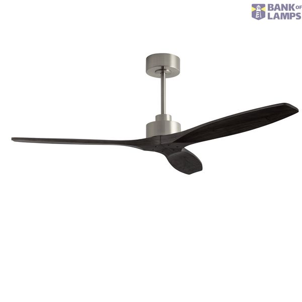 Fan Stem Evo ø1220mm Satin Nickel with Black Blades Black LED image 1