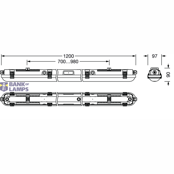 LED Luminaire Monsun 31 Multilumen 4500lm 4000K Diffuse IP66 image 2