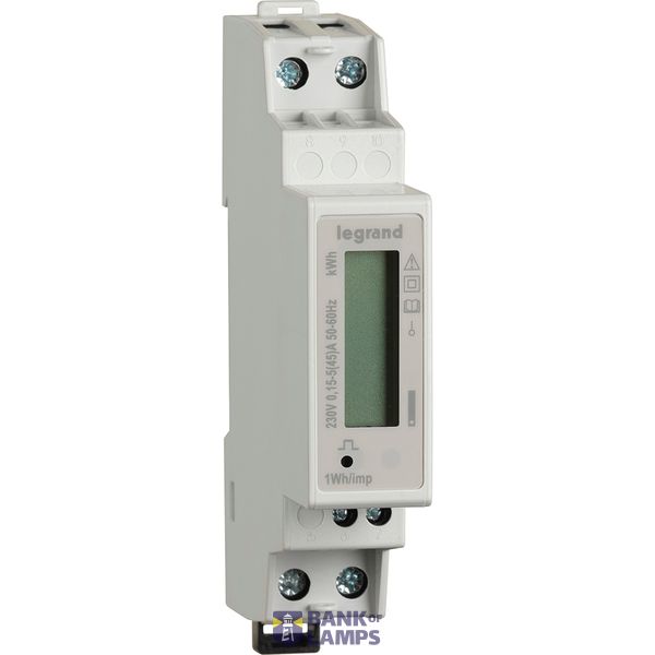 Single-phase energy meter - EMDX³ - 5A - 45A 230V backlit display - 1 module with pulse output - MID certified image 1