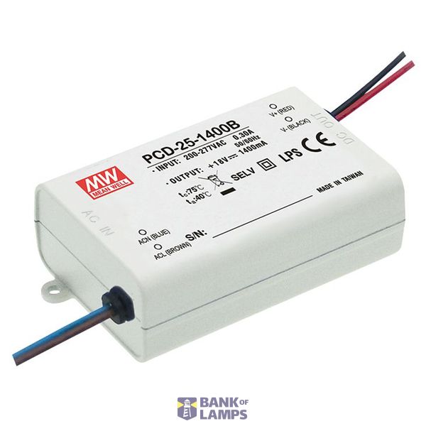 PCD-25-350B Led driver, Class2 25W, 40-58V, 350mA CC dimmable, MEAN WELL image 1