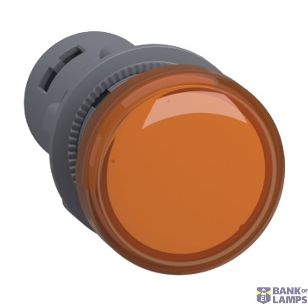 Monolithic pilot light, Easy Harmony XA2, plastic, amber, 22mm, integral LED, screw clamp terminals, 24V AC DC image 1