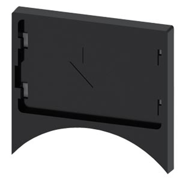 Label holder, flat, rounded, black, for label 17.5x27 mm, for snapping on image 1