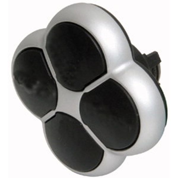 M22-D4-S Position pushbutton, RMQ-Titan, Actuators non-flush, momentary, 4-fold, opposing pushbuttons not mechanically interlocked, Bezel: titanium image 1