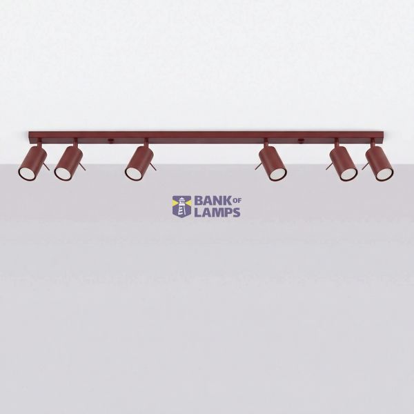 Ceiling lamp RING 6L burgundy image 3