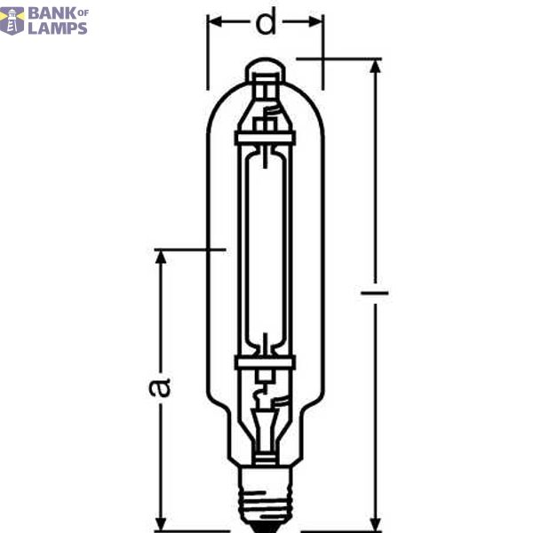 Metal Halide Bulb HQI-T 2000W/N E40 230V image 2