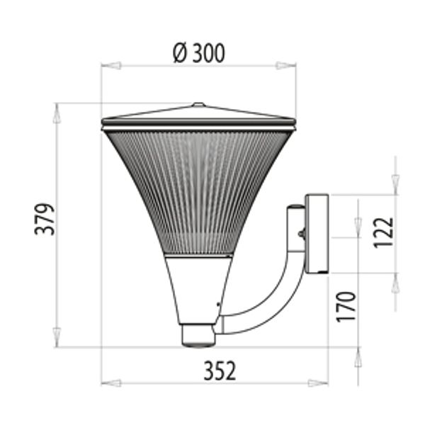 Outdoor luminaire AA03APLED IP44 10W/840 AC C BR image 2
