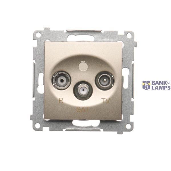 R-TV-SAT final aerial socket, atten.: 1dB, Gold matt, metalic image 1