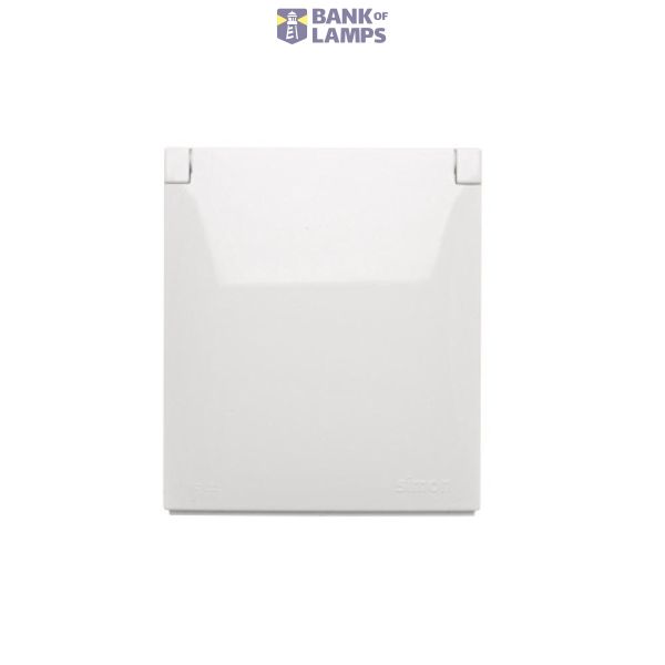 IP44 single socket outlet - same color flap&frame, white, 16A image 1