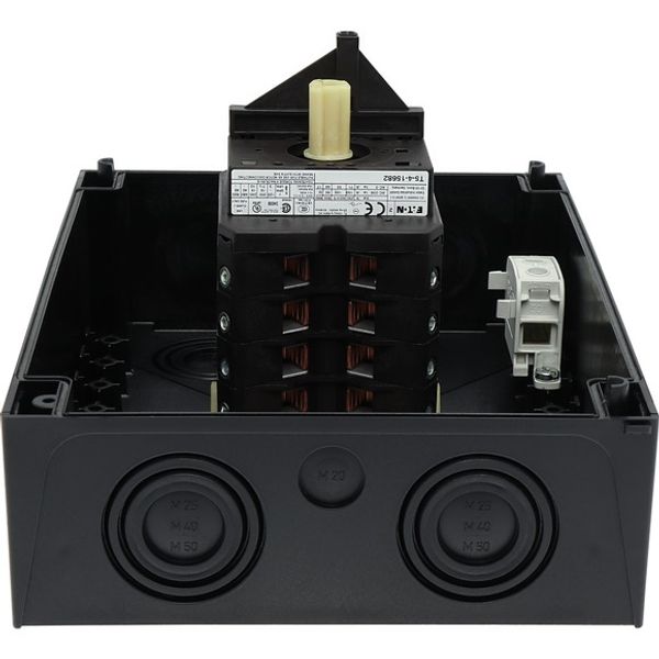 T5-4-15682/I5/SVB-SW Main switch, T5, 100 A, surface mounting, 4 contact unit(s), 6 pole, 1 N/O, 1 N/C, STOP function, With black rotary handle and locking ring, Lockable image 4