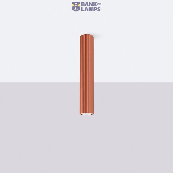 SURFACE-MOUNTED CYLINDRICAL TUBE WITH ELEGANT PATTERN, CARBON SERIES RED OCHRE GU10 image 3