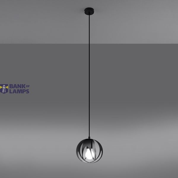 HANGING LAMP TULOS 1 BLACK E27 1X60W IP20 image 2