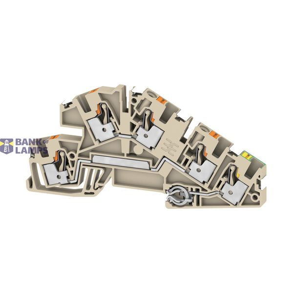 Multi level installation terminal block, PUSH IN, dark beige, 4 mm², 3 image 1