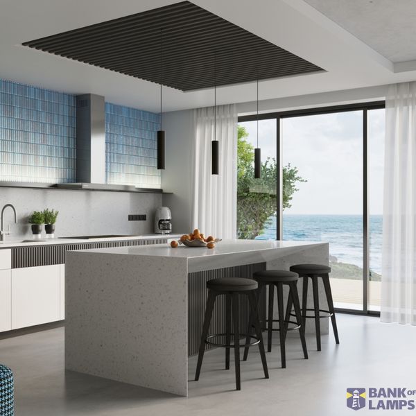 VERTICAL TUBE 30CM WITH AN ELEGANT BLACK LAMPSHADE FOR GU10 FROM THE KARBON FAMILY image 11