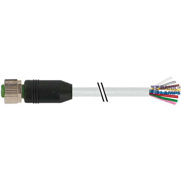 M12 female 0° A-cod. with cable PUR 8x0.25 gy 9.5m image 2